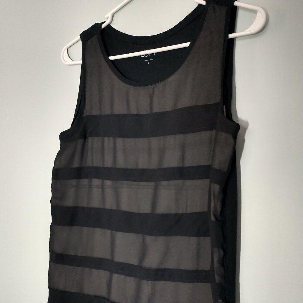 NWOT Ann Taylor LOFT Tank Top with Sheer Panel Accent Size S